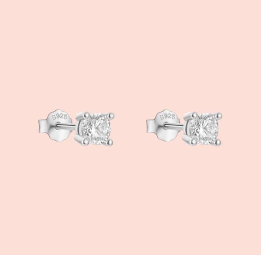 925 Sterling Silver Sparkle Gem stud earrings